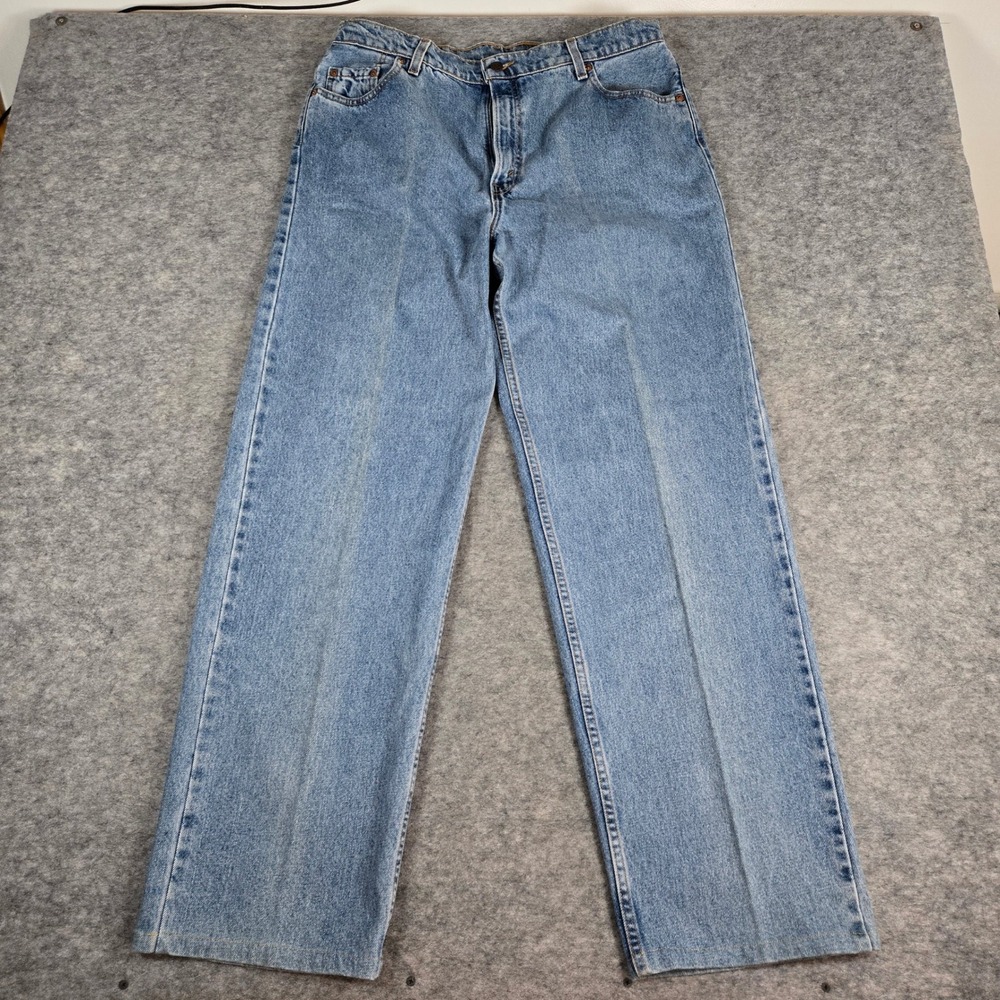 Vintage Levi's 566 Blue Loose Fit Wide Womens Leg Jeans 16 Long